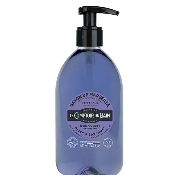 Le Comptoir du Bain Marseille-tvål Oliv & Lavendel Extra Mild 500 ml