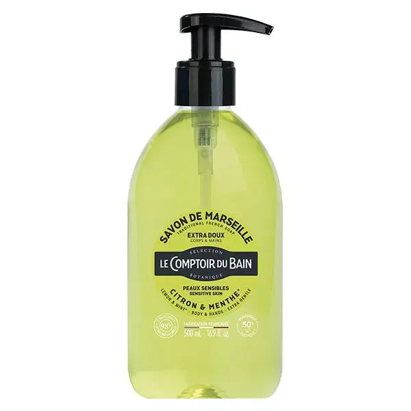 Le Comptoir du Bain Marseille-tvål Citron & Mynta Extra Mild 500 ml