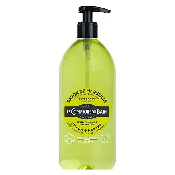 Le Comptoir du Bain Traditionell Marseille-tvål Citron & Mynta 1L