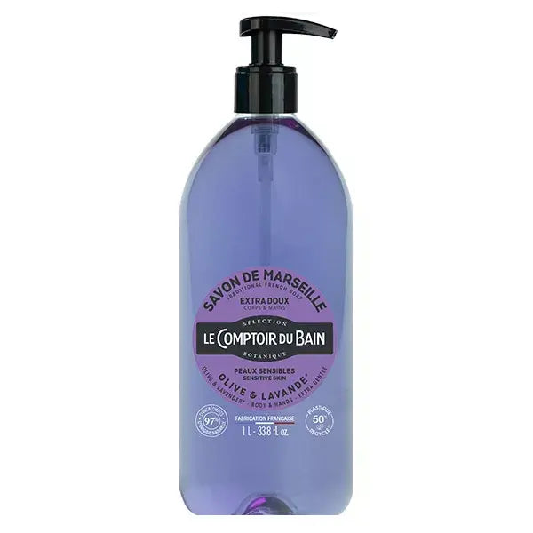 Le Comptoir du Bain Marseille-tvål Oliv & Lavendel Extra Mild 1L