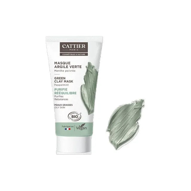 Cattier Ekologisk Grön Lera Ansiktsmask Mini - 30 ml